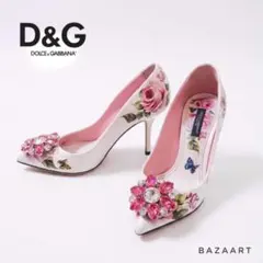 D&G ドルチェ＆ガッバーナ パンプス ビジュー ローズ 35 蝶 ピンクのサムネイル