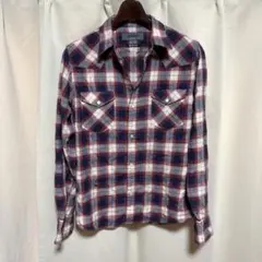 y101305 BEAMS 長袖シャツ M SLIM FIT チェック柄 ネルシ