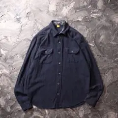 TAILOR VINTAGE ネルシャツ　ソリッド　無地　ネイビー