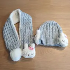 KP ミミちゃん　耳付き帽子とマフラーセット
