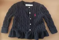 Ralph Lauren ケーブルニットカーディガン 12M ネイビー