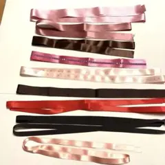 リボンまとめ売り ピンク.ブラウン.レッド　9本セット