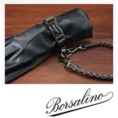 訳あり　新品　Borsalino ボルサリーノ　本革　グローブホルダー　ブラウン