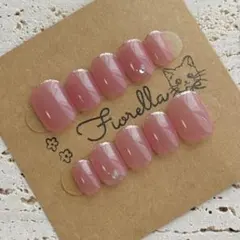 【No.108】ネイルチップ/オフィス/ピンク/スキンカラー/ラメライン