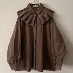 ハンドメイド　古着リメイク　ジャケット　ブラウス　フリル