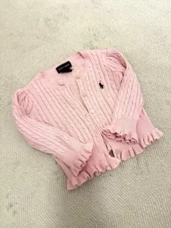 RALPH LAUREN ケーブルニット カーディガン ピンク 12M