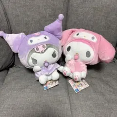 マイメロディ クロミ　おねむなBIGぬいぐるみ　フード付き 2種セット　①