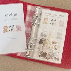 韓国 リフィル 5穴 saving ハンドメイド【どうぶつ ぬいぐるみ 赤