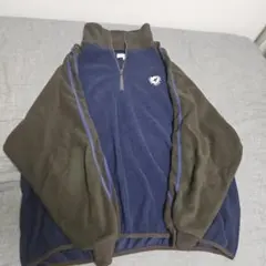 KANGOL ハーフジップ フリース ネイビー カーキ L
