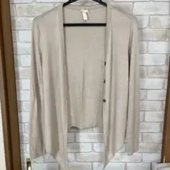 H&Mベージュ カーディガン 3ボタン 長袖 サイズS 165/A