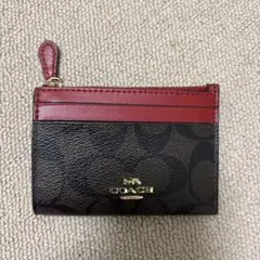 COACH フラグメントケース ブラウン/レッド