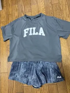【お値下げ】FILA グレー カバーTシャツ付きキャミソール水着　　160