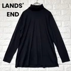 ランズエンド ハイネック 長袖 tシャツ カットソー M コットン シンプル