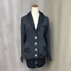 ストライプ テーラードジャケット風キャバ風ミニワンピース