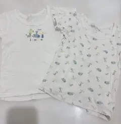 ホワイト動物柄肌着 90cm 2枚セット