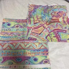 カラフル 端切れ 布 2枚セット ハンドメイド