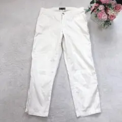 7567 ルスーク ホワイトパンツ ストレート シンプル ベーシック 定番 Sのサムネイル