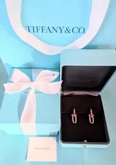 TIFFANY ティファニー ハードウェア18KYGミディアム リンク ピアス