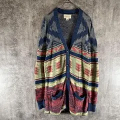 デニムアンドサプライラルフローレン　名作 ネイティブ柄 ロングカーディガン
