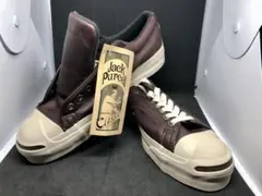 【アメリカ製】コンバース ジャックパーセル 茶レザー Bスタ有り