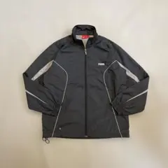 PUMA 裏地付きナイロンジャケット　チャコール　Mサイズ 起毛　Y2K