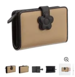 【極美品】マリークワント デイジーパッチスナップ2 Lウォレット　ベージュ