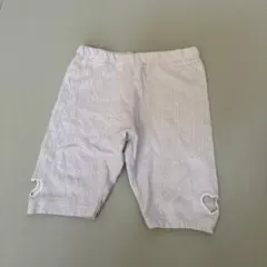 ベビー キッズ パンツ ハーフパンツ ハート刺繍 パープル