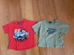 Disney ミッキーTシャツとトロピカルTシャツ 90サイズ セット売り