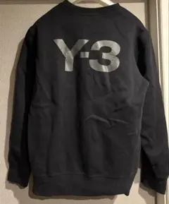 Y-3 ブラック バックプリントクルーネックスウェット　サイズM