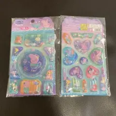 ウォーターシール　ペッパピッグ　2枚セット　シャカシャカシール　海外正規品　レア