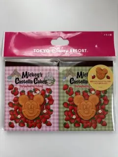 東京ディズニーリゾート ミッキー いちごの香りメモ帳2個セット 新品