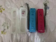 Wiiリモコンモーションプラス ピンク 青 ストラップカバー付き