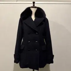 ネイビー ウール ダブルブレスト ピーコートのサムネイル