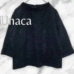 【Unaca】アナカ♡クロシェ シースルー バックジップ ラグラン ボートネック