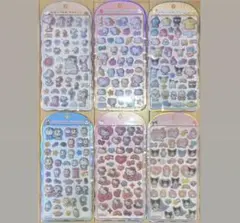 ⭐︎新品⭐︎ サンリオ コットンパフィーシール 6種セット①