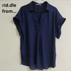 ・【rid.dle from...】スキッパーブラウス ネイビー フリーサイズのサムネイル