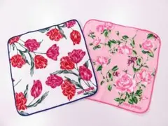 【値下げ】未使用　2枚セット　ジュンコシマダ　ハンカチタオル　薔薇　チューリップのサムネイル