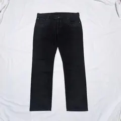 【Alexander McQueen】スカル刺繍セーフティピン加工ブラックデニムのサムネイル