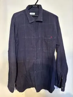 J*y様 45rpmネイビー長袖シャツ　裏地チェック柄