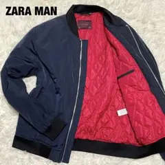 極美品 ZARA MAN MA-1 フライトジャケット XLサイズ ネイビー