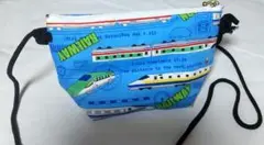 ★値引き中【ハンドメイド】ふわふわファスナーポシェット/電車