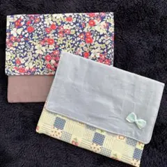 移動ポケット　マチなし　洗濯可　花柄　チェック　2個セット