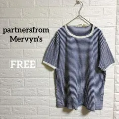 partnersfromMervyn's 【FREE】紺ストライプ 半袖Tシャツ