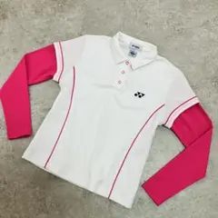 YONEX　ヨネックス　バドミントンウェア　長袖　白　ピンク　スポーツウエア　M
