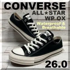 26.0cm コンバース ★透湿防水★ オールスター Ⓡ ＷＰ ＯＸ ブラック
