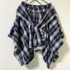 チェック柄フレアスカート　極美品　ネイビーのサムネイル