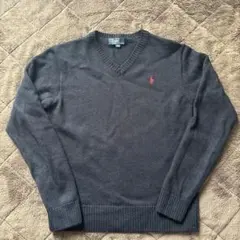 初売りセール　ラルフローレン ダークネイビーVネックセーター 160