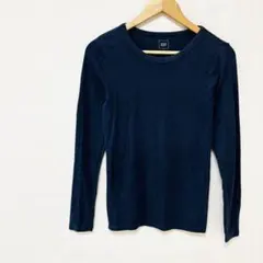 【GAPギャップ】長袖クルーネックTシャツ　Sサイズ　紺ネイビー系　シンプル