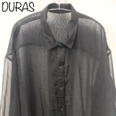 【DURAS】シアーシャツ　ブラック　バックスリット