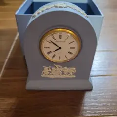 043）稼働品ウェッジウッドジャスパー 陶器 ライトブルー系 ホワイト